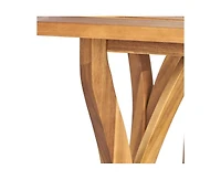 sumyeg Outdoor Rectangular Solid Wood Dining Table