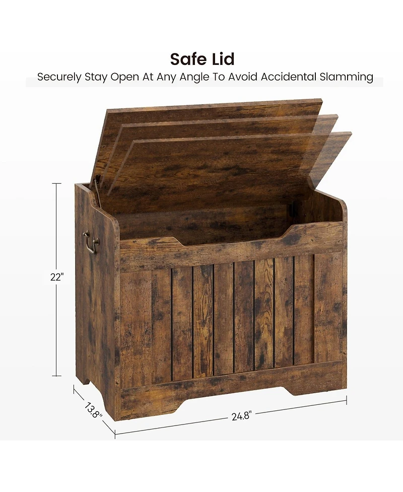 homfan Storage Chest and Toy Box with Safety Hinge, 350LBS Capacity, Entryway Bench for Living Room Playroom