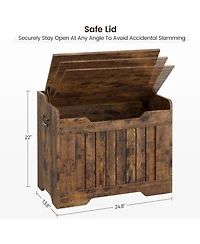 homfan Storage Chest and Toy Box with Safety Hinge, 350LBS Capacity, Entryway Bench for Living Room Playroom