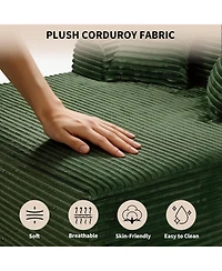 homfan Corduroy Sofa Bed - Boneless Lounge Chair with Deep Seat, 500LBS Capacity, No Assembly for Living Room or Bedroom