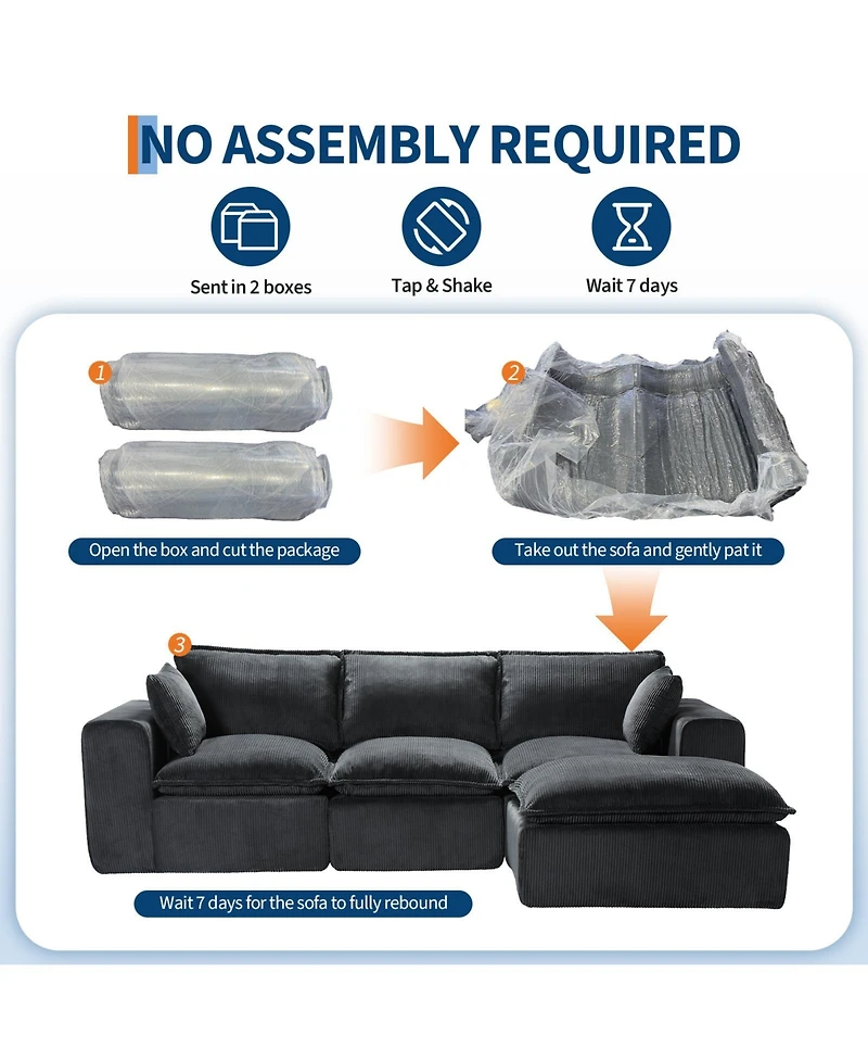 homfan L-Shaped Modular Sectional Sofa