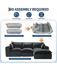 homfan L-Shaped Modular Sectional Sofa