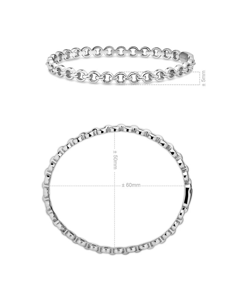 Devata Cable Link Rhodium Plated Bangle Bracelet