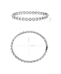 Devata Cable Link Rhodium Plated Bangle Bracelet