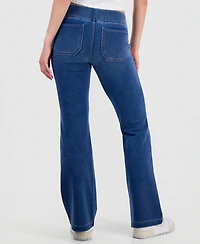 Vanilla Star Juniors' Fleece-Knit Drawstring-Waist Bootcut Jeans