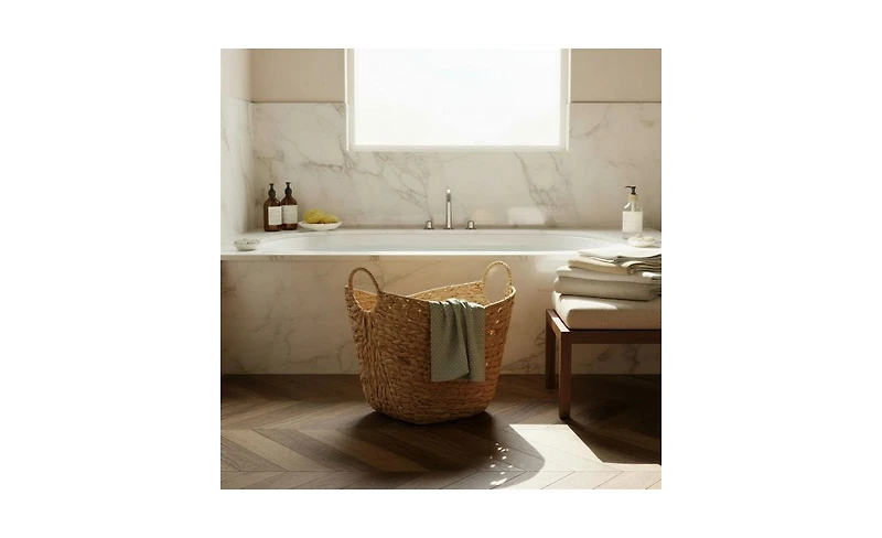 Household Essentials Water Hyacinth Basket with Handles