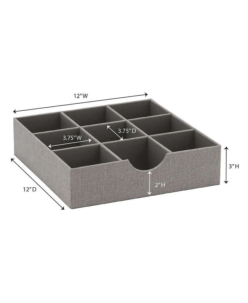 Household Essentials Drawer Organizer Tray, 9 Square Compartment