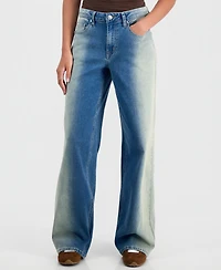 Madden Girl Juniors' Ultra 90s Wide-Leg Ombre Jeans