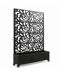 Streamdale Furniture 70.87" Leaf Pattern Privacy Screen with Planter Box