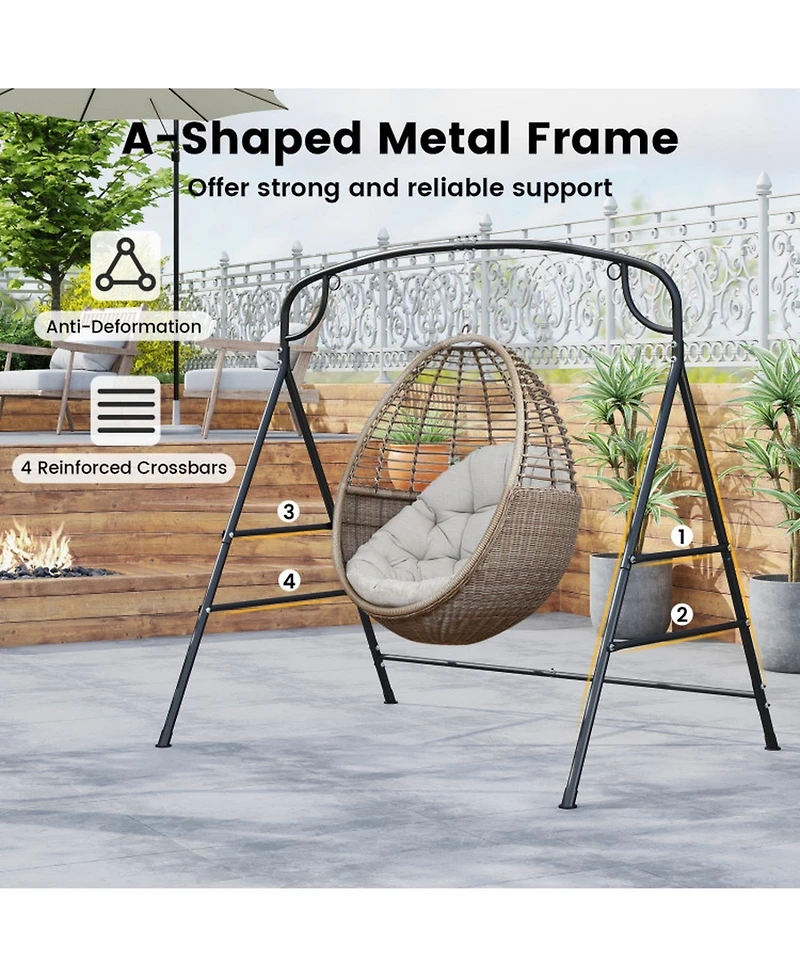 Gouun Outdoor Heavy-Duty Metal Hammock and Porch Swing Stand with 4 Support Bars, 660 lb Capacity