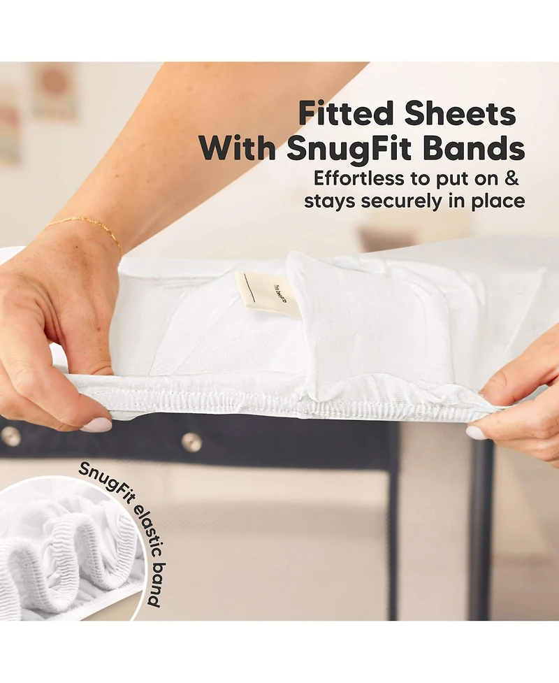 KeaBabies Protect+ Waterproof Mini Crib Mattress Protector, Mavy Quilted Cotton Pack and Play Mattress Pad Cover, 38x26