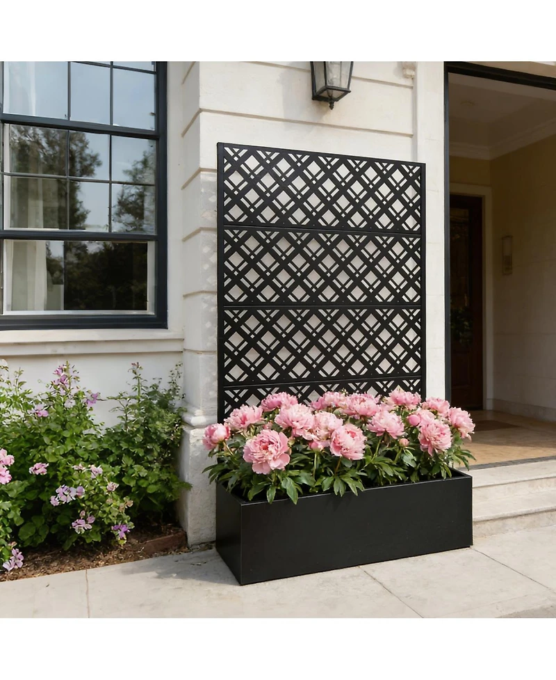 Streamdale Furniture Metal Raised Garden Bed with Trellis, 70.9"H x 43.3"W x 15.8"D