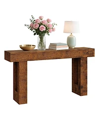 homfan 63" Farmhouse Console Table with Storage Shelf, Entryway Sofa Table for Behind Couch or Hallway