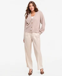 Charter Club Women's 100% Cashmere Shaker Stitch V-Neck Cardigan Sweater, Macy's Exclusive