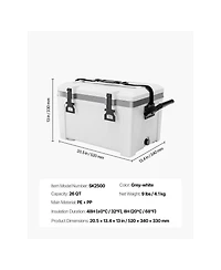 Cozito Portable Cooler, Hard Cooler with Handles, Strap and Pe Pp Insulated Body