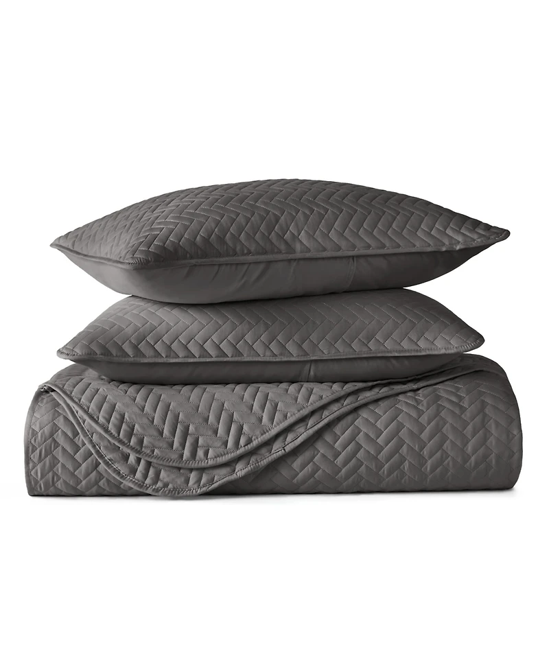 ienjoy Home Ultra Soft Square Pattern Quilted Coverlet Set