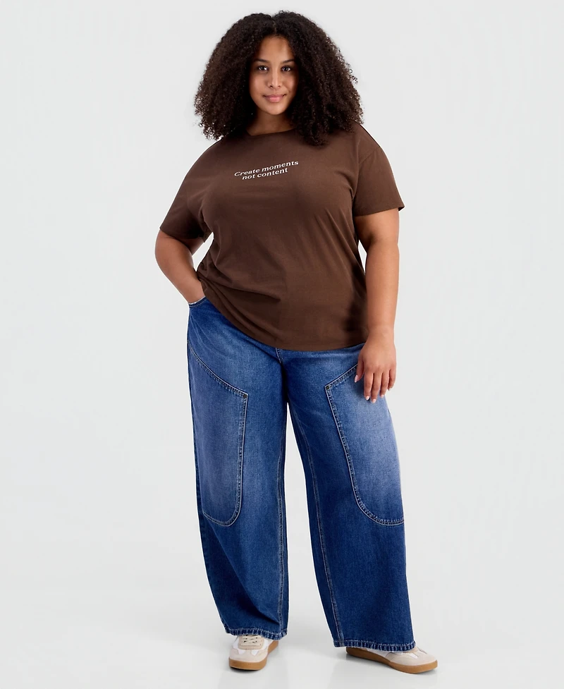 And Now This Plus Landscape Graphic Tee Relaxed-Fit Top, Macy's Exclusive