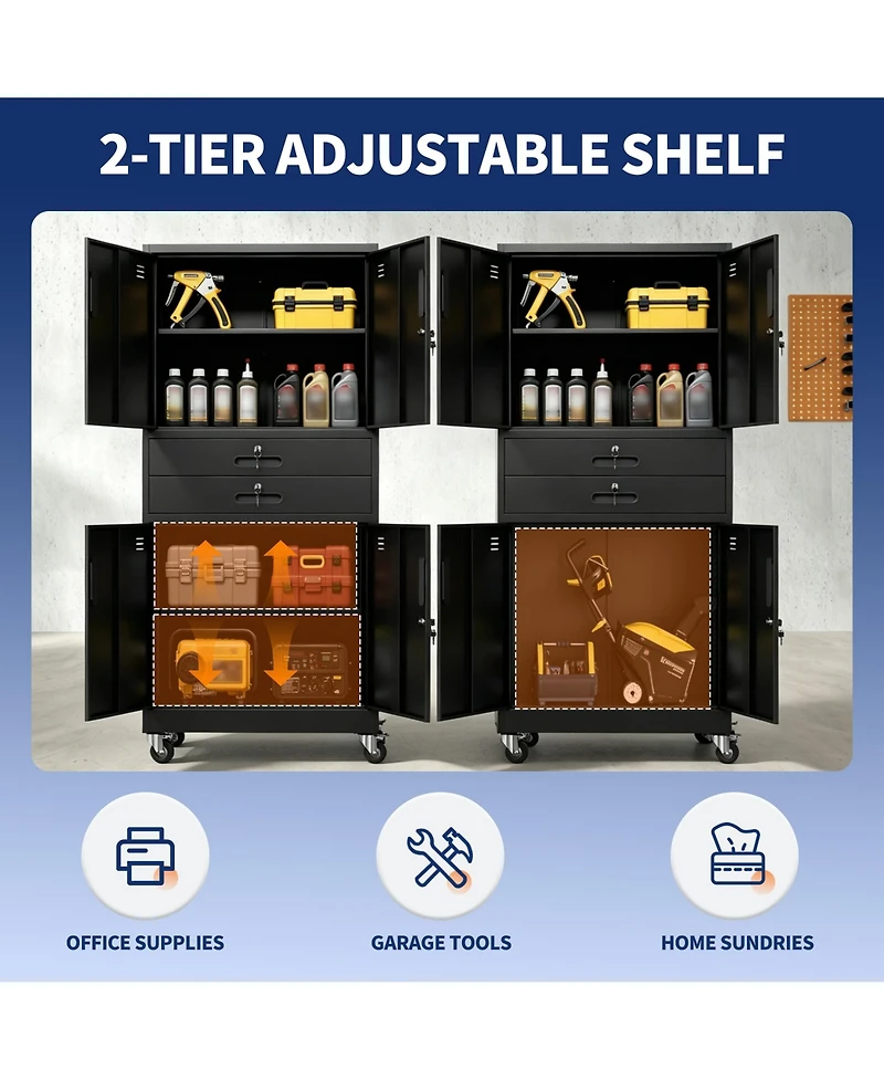 Viyet 71-Inch Metal Tool Cabinet