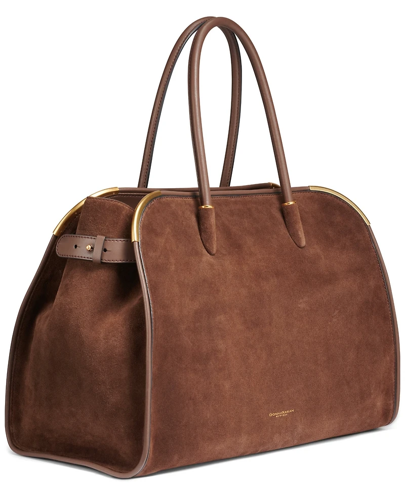 Donna Karan New York Leather Dog Clip Extra-Large Satchel Handbag