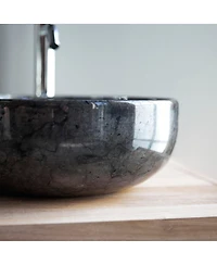 Tikamoon Pia round dark marble basin