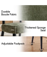 Morden Fort Curved Back Dining Chair Set of 2, Modern Fabric Dining Room Chair Kitchen Chairs, Farmhouse Dinner Chair for Kitchen Dining Room