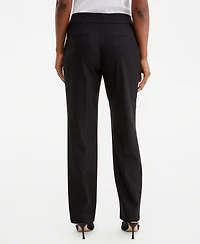 Kasper Women's Washable Bi-Stretch Mid-Rise Fly-Front Straight Pants, Regular & Petite