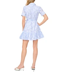 CeCe Women's Tie-Waist Mini Shirt Dress