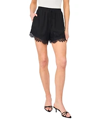 CeCe Women's Pull-On Lace Hem Shorts