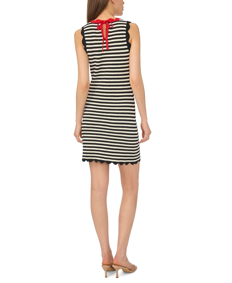 CeCe Women's Stripe Crewneck Sleeveless Mini Dress