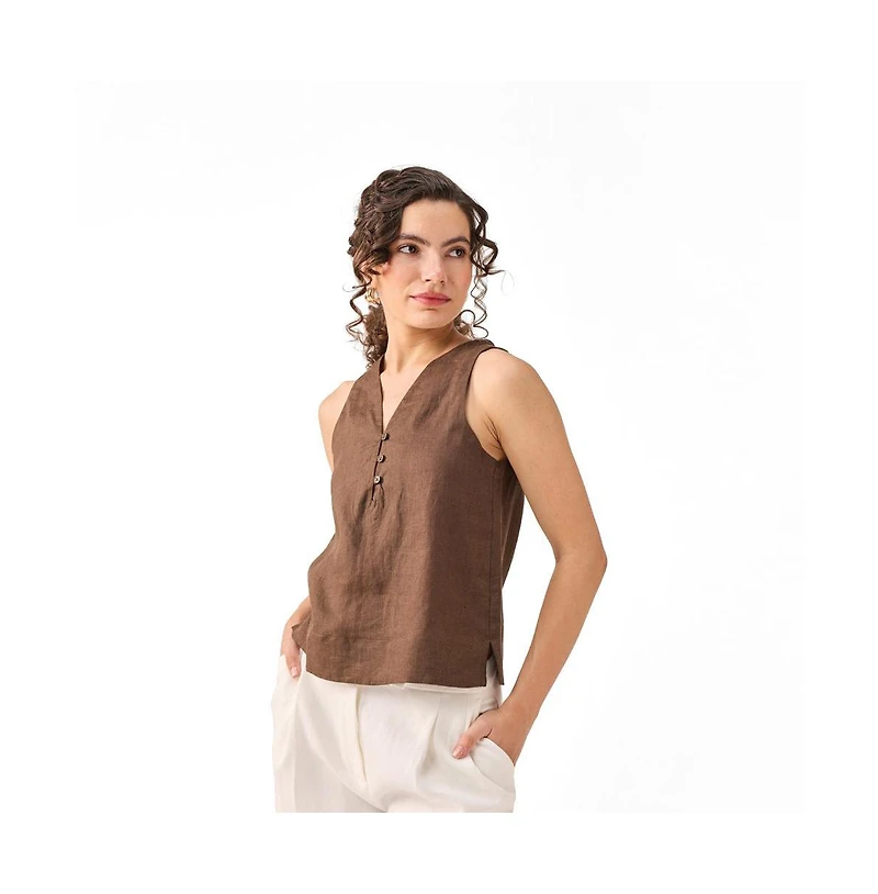 Reistor Women's Button Neck Top