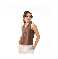 Reistor Women's Button Neck Top