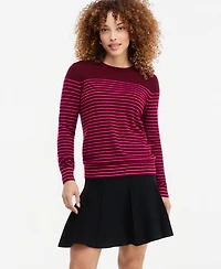 Charter Club Petite Breton-Stripe Cashmere Crewneck Sweater, Macy's Exclusive