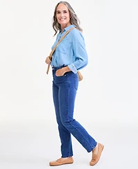 Style & Co Women's Embroidered-Hem Straight-Leg Jeans, Macy's Exclusive