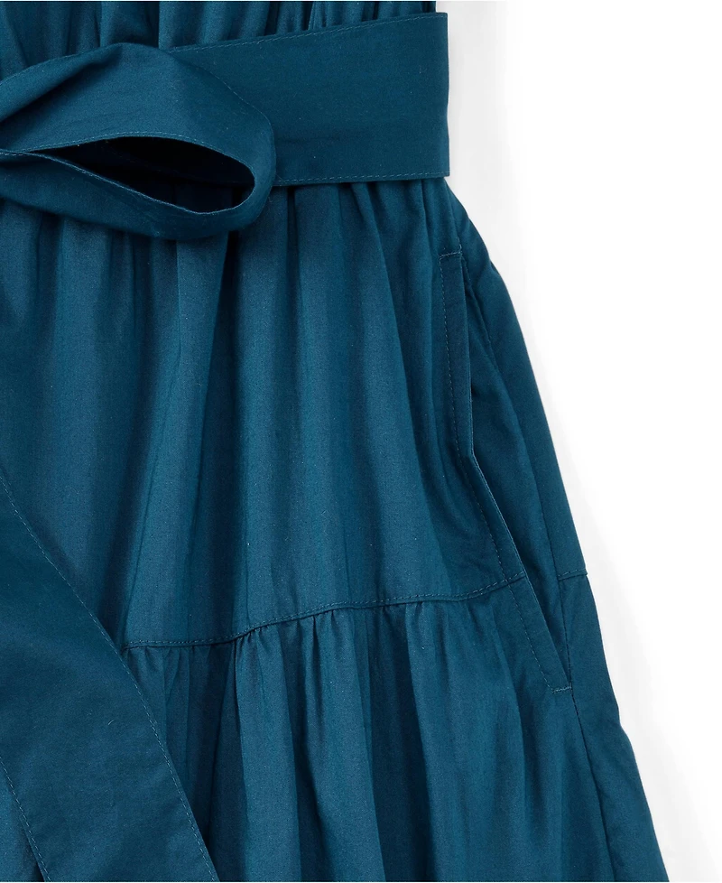 Lands' End Women's Cotton Voile Button Front Maxi Dress