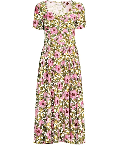 Lands' End Plus Silky Knit Sweetheart Midi Dress