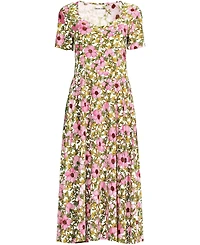 Lands' End Plus Silky Knit Sweetheart Midi Dress