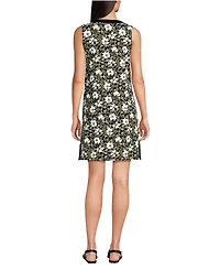 Lands' End Women's Tall Cotton Jersey Notch Neck Dress