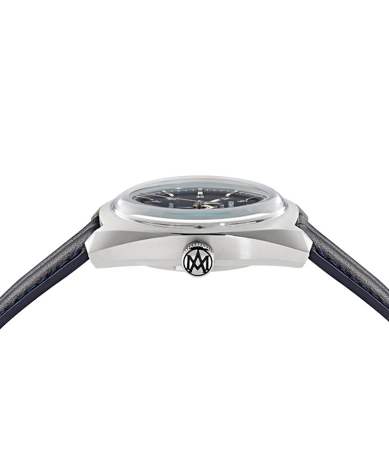 Aston Martin F1 Men's Automatic Blue Leather Strap Watch 41mm