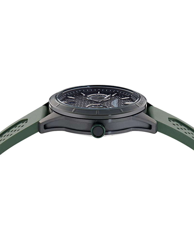 Aston Martin F1 Men's Quartz Black Guilloche Silicone Strap Watch 42mm