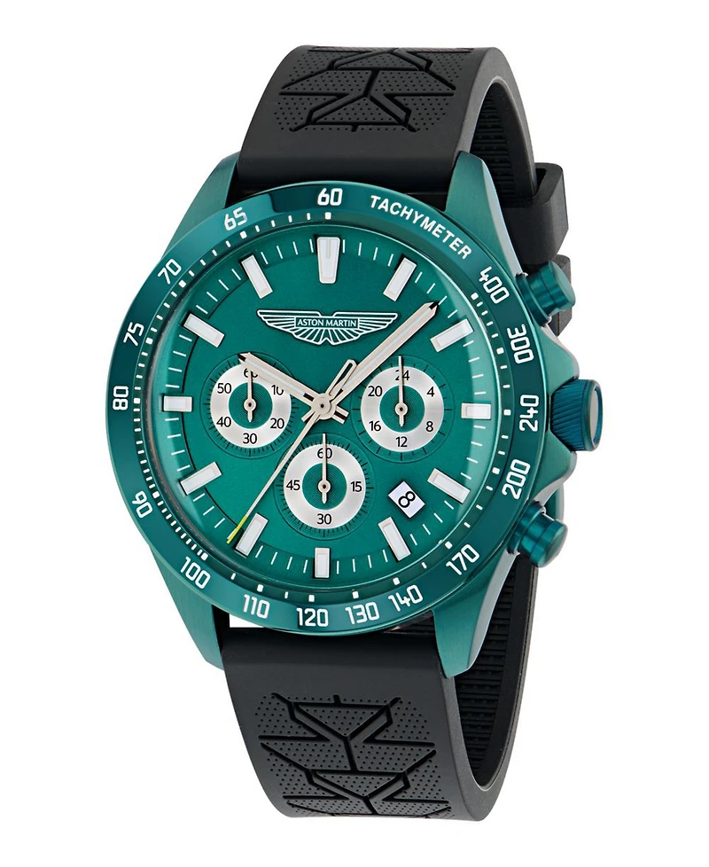 Aston Martin F1 Men's Quartz Green Silicone Strap Watch 44mm
