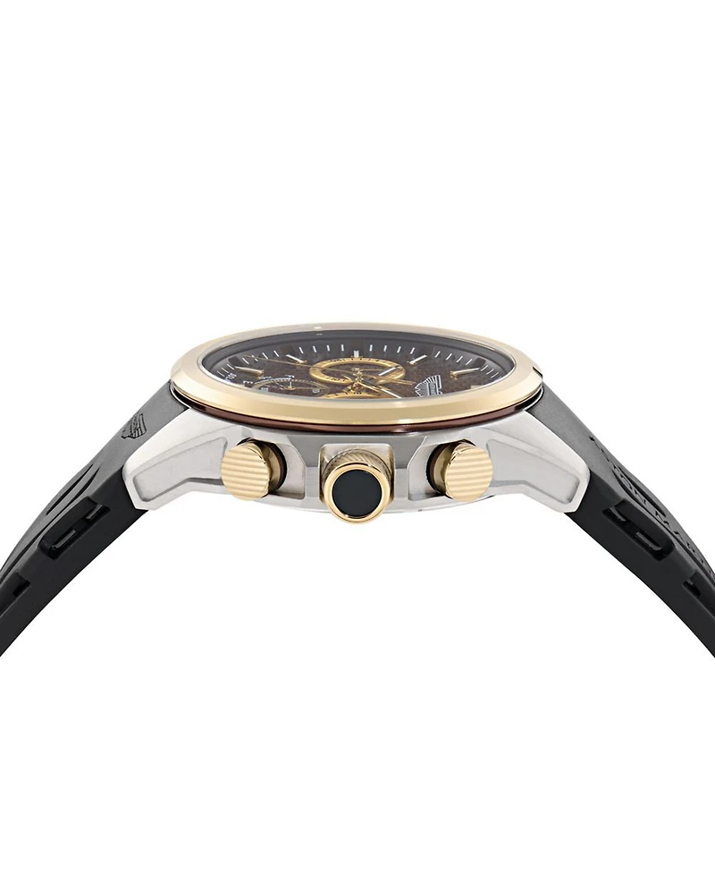 Aston Martin F1 Men's Quartz Brown Guilloche Silicone Strap Watch 44mm