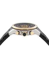 Aston Martin F1 Men's Quartz Brown Guilloche Silicone Strap Watch 44mm