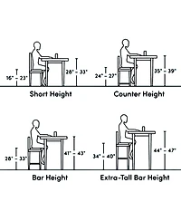 Dyhome 24 inches Bar Stools Set of 2, Counter Height with Leather Pad Wood Back