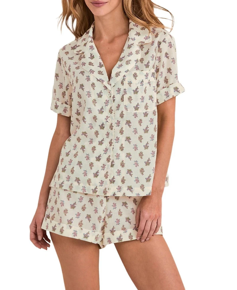 Adore Me Women's Lucero Short Sleeve Top & Shorts Pajama Set