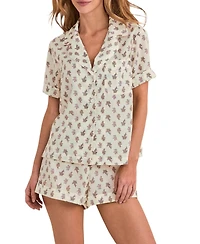 Adore Me Women's Lucero Short Sleeve Top & Shorts Pajama Set