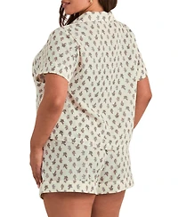 Adore Me Women's Lucero Short Sleeve Top & Shorts Pajama Set