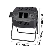 Sugift 43 Gallon Dual Chamber Compost Tumbler Rotating Garden Composter