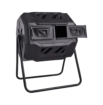 Sugift 43 Gallon Dual Chamber Compost Tumbler Rotating Garden Composter