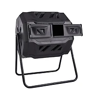 Sugift 43 Gallon Dual Chamber Compost Tumbler Rotating Garden Composter