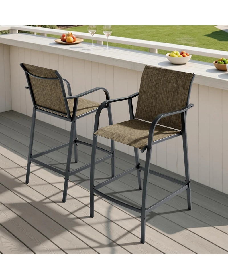 Pellebant Outdoor Bar Height Barstools Patio Stools Chairs